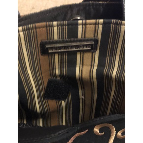 Longaberger Coffee Tea Cup Mini Tote  Handbag Brown Beige Stripe - Picture 3 of 5